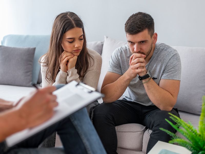 couple receiving counseling before a divorce