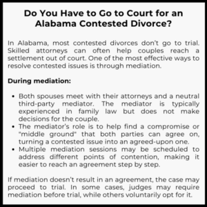 Do You Have to Go to Court for an Alabama Contested Divorce