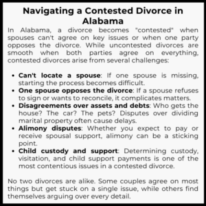 Navigating a Contested Divorce in Alabama